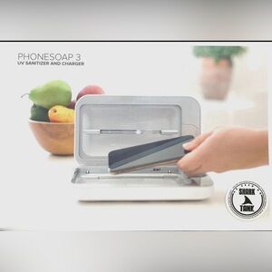 Phonesoap 3 UV Phone Sanitizer & Charger Silver New Open Box Branded